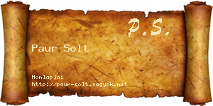 Paur Solt névjegykártya